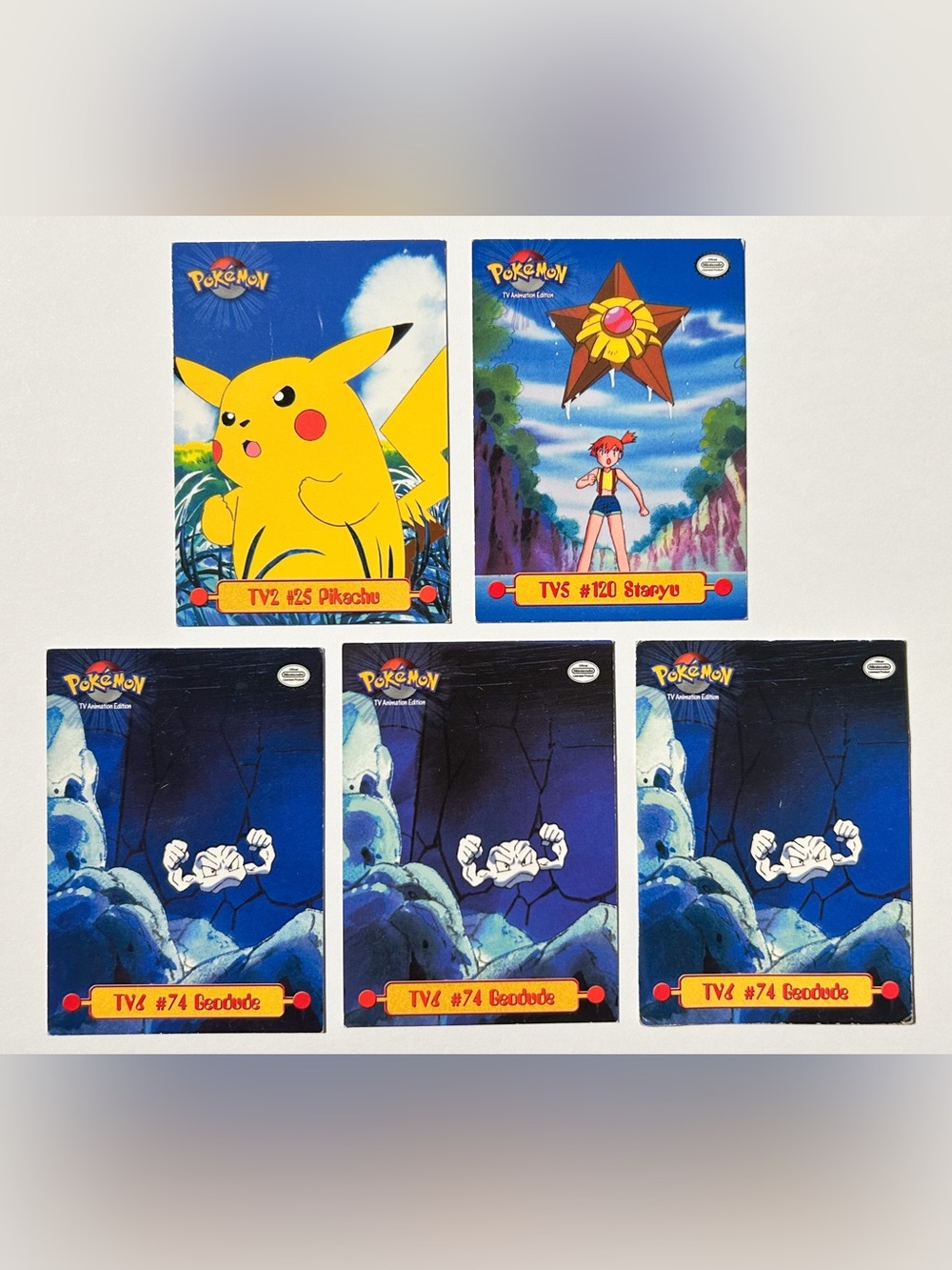 Lot of 5 Pokémon Topps TV Cards in Used condition